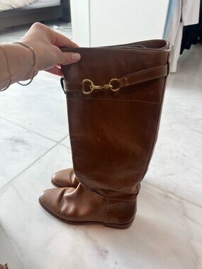 Coach Brown Leather Loafers with Stitched Detailing